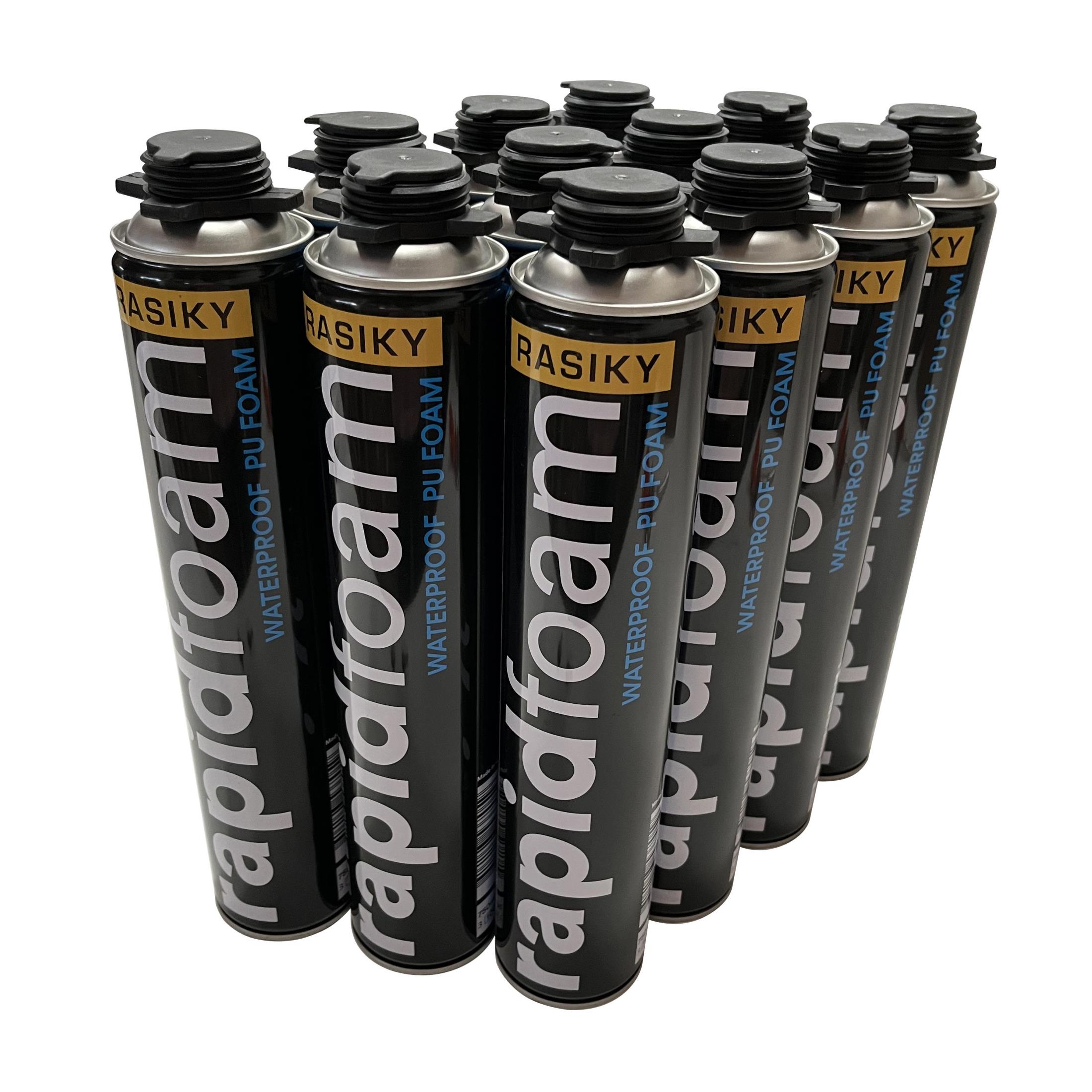 Rasiky PU Foam Waterproof RapidFoam Gun Type 750ml 12-Pack