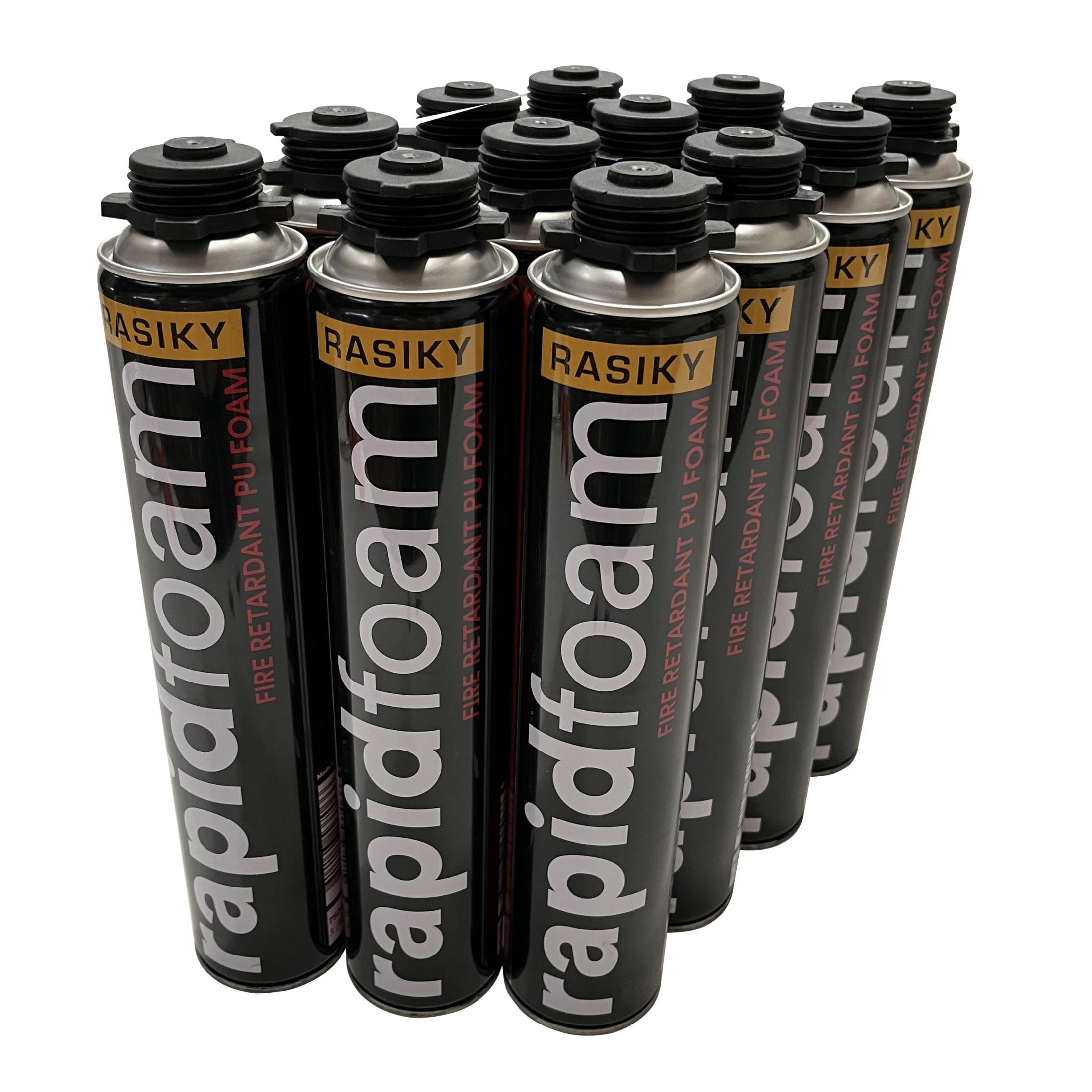 Rasiky PU Foam Fire Retardant RapidFoam Gun Type 750ml 12-Pack